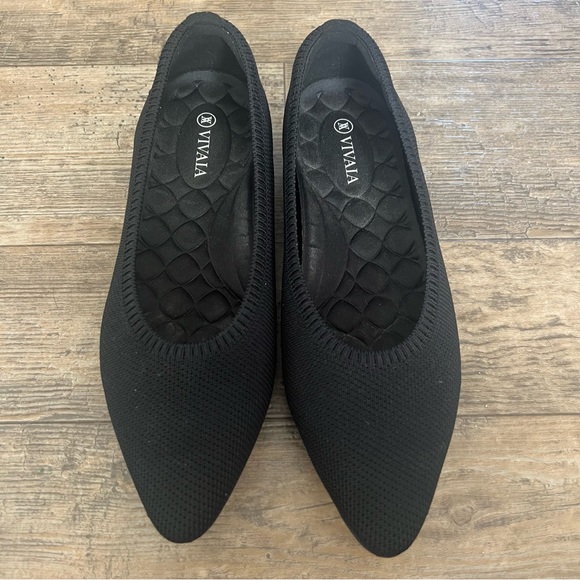 VIVAIA NWOT pointed toe Aria 5 flats size EU 38.5 US 7.5 black - Picture 6 of 10